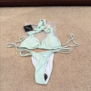 Zaful Light Green Bikini Set